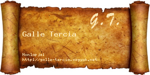Galle Tercia névjegykártya